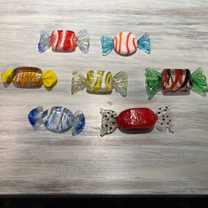 Vintage Murano Decorative Glass Candies, Set of 7